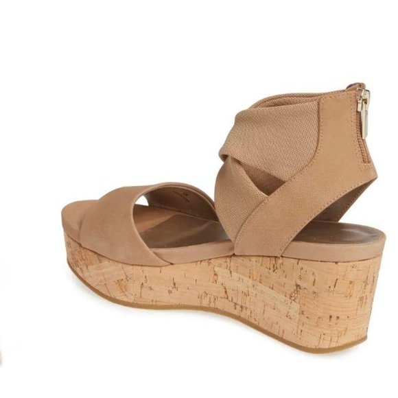 PELLE MODA Lilo Platform Wedge Sandal Latte Tan - Picture 3 of 9